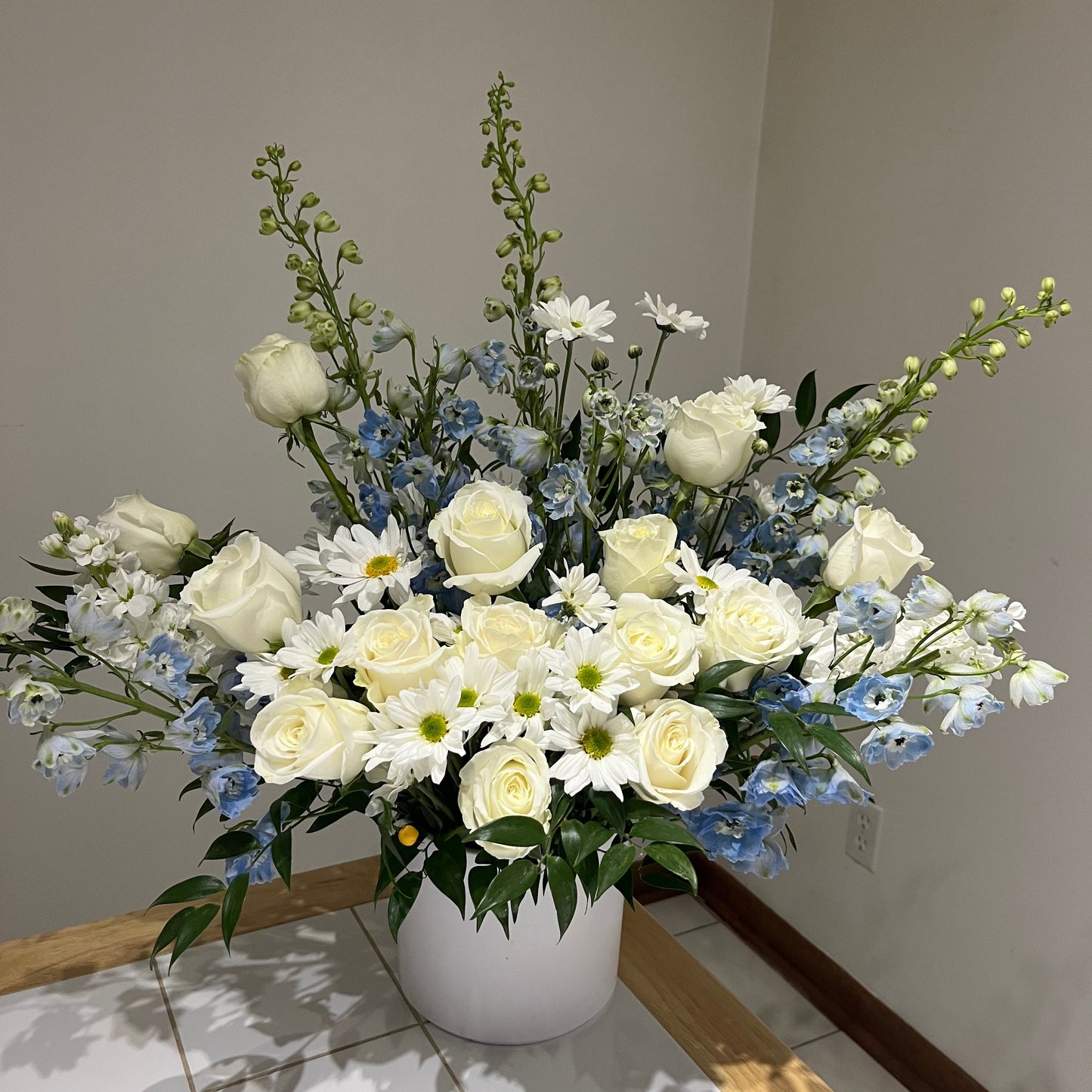 Blue & White Serenity Bouquet - The Detailed Florist