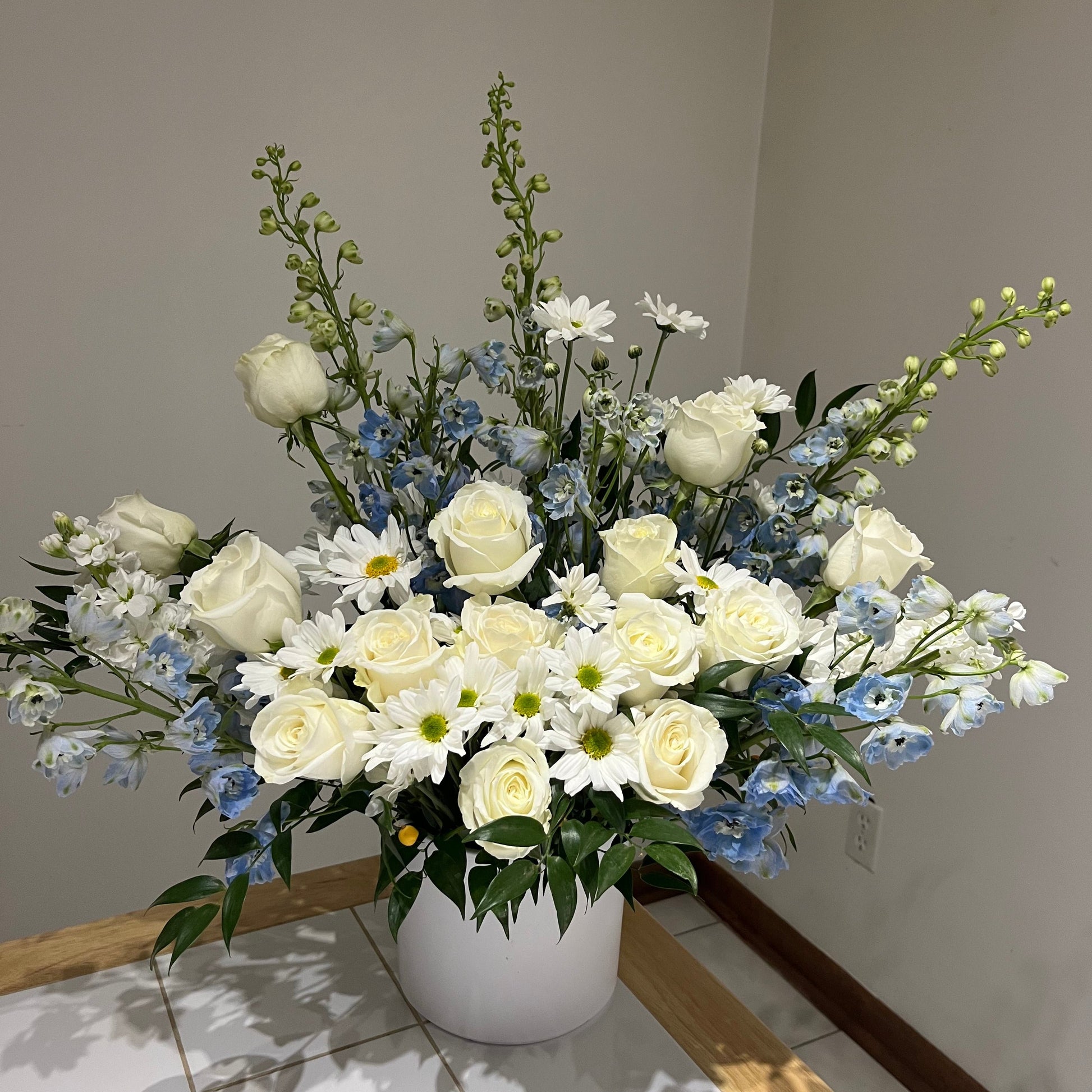 Blue & White Serenity Bouquet - The Detailed Florist