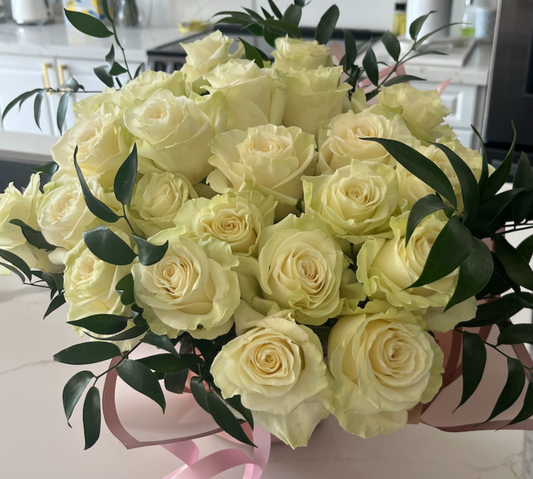 25 White Roses - The Detailed Florist